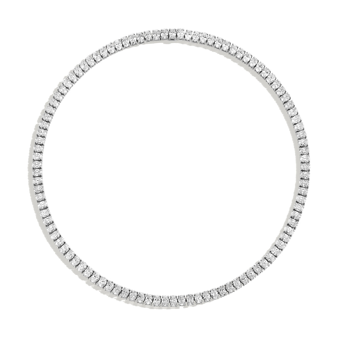 Oval Diamond Tennis Necklace