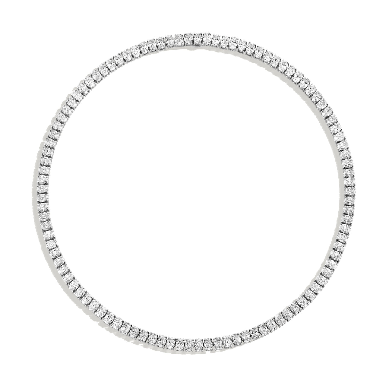 Oval Diamond Tennis Necklace