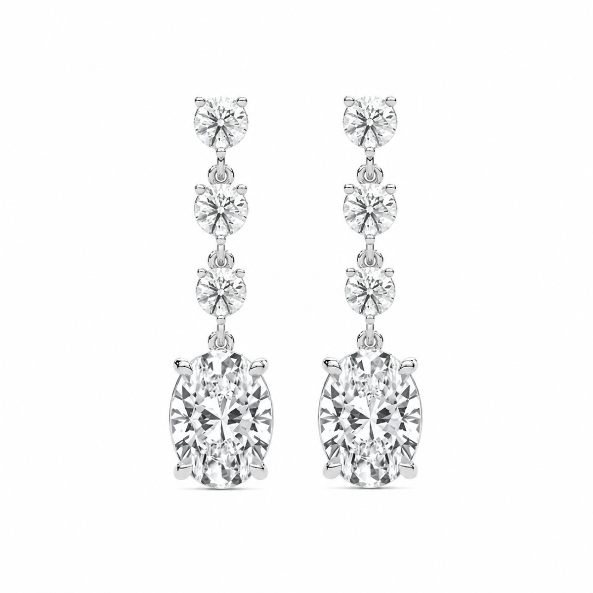 Oval & Round Drop Earrings
