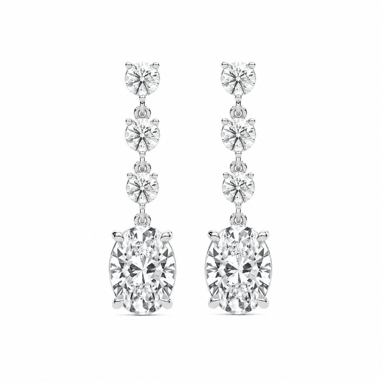 Oval & Round Drop Earrings