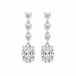 Oval & Round Drop Earrings
