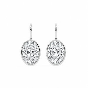 Oval Bezel Drop Earrings