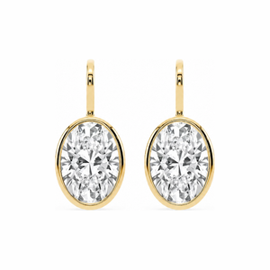 Oval Bezel Drop Earrings