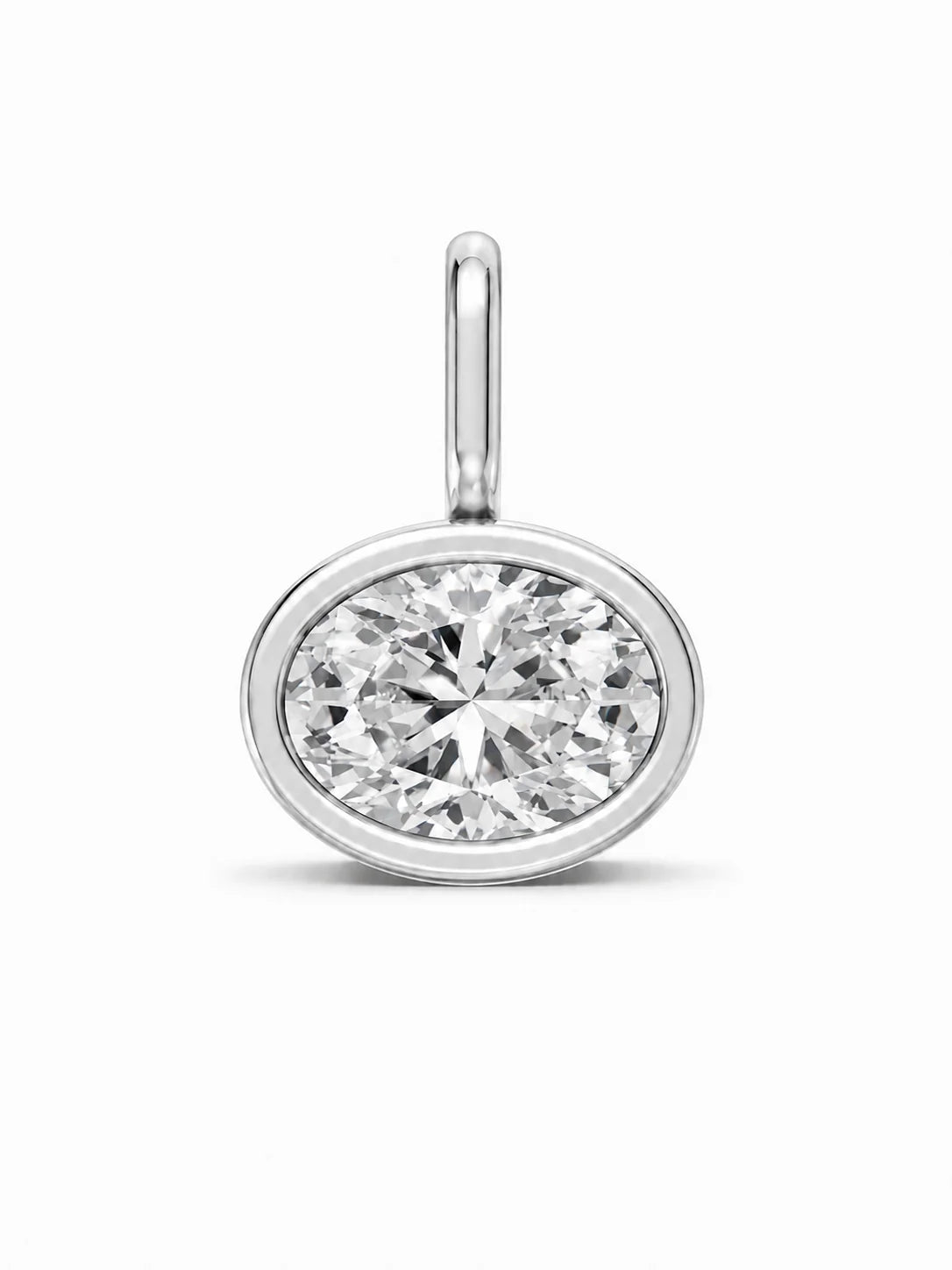 Oval Diamond Bezel Pendant