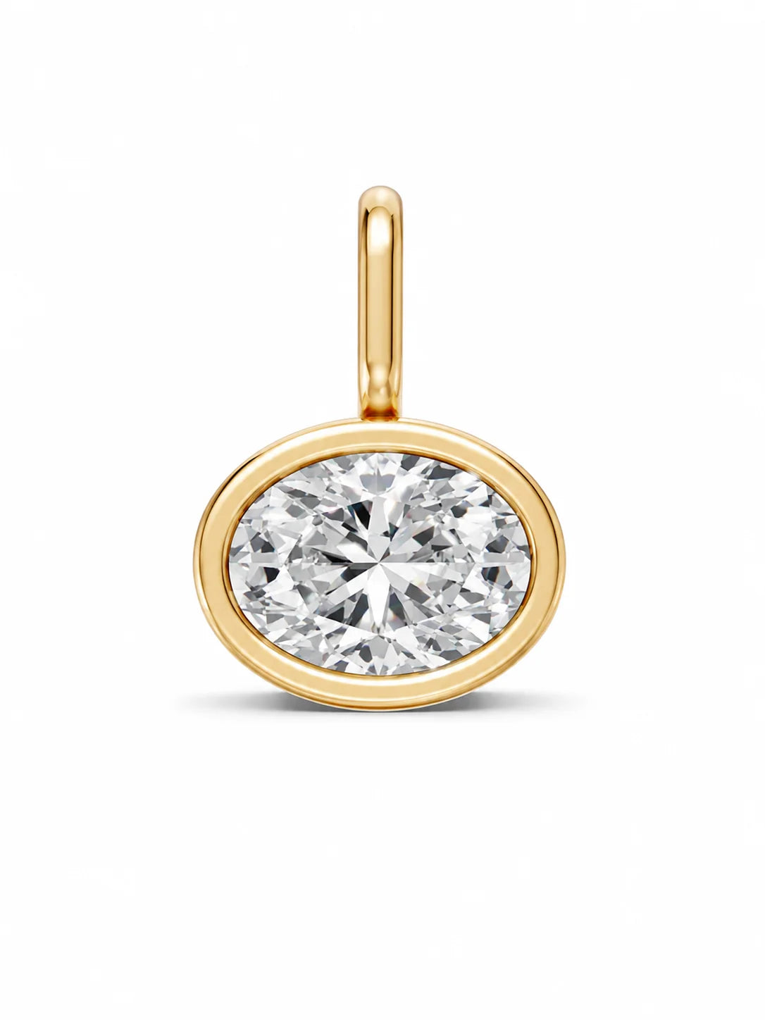Oval Diamond Bezel Pendant