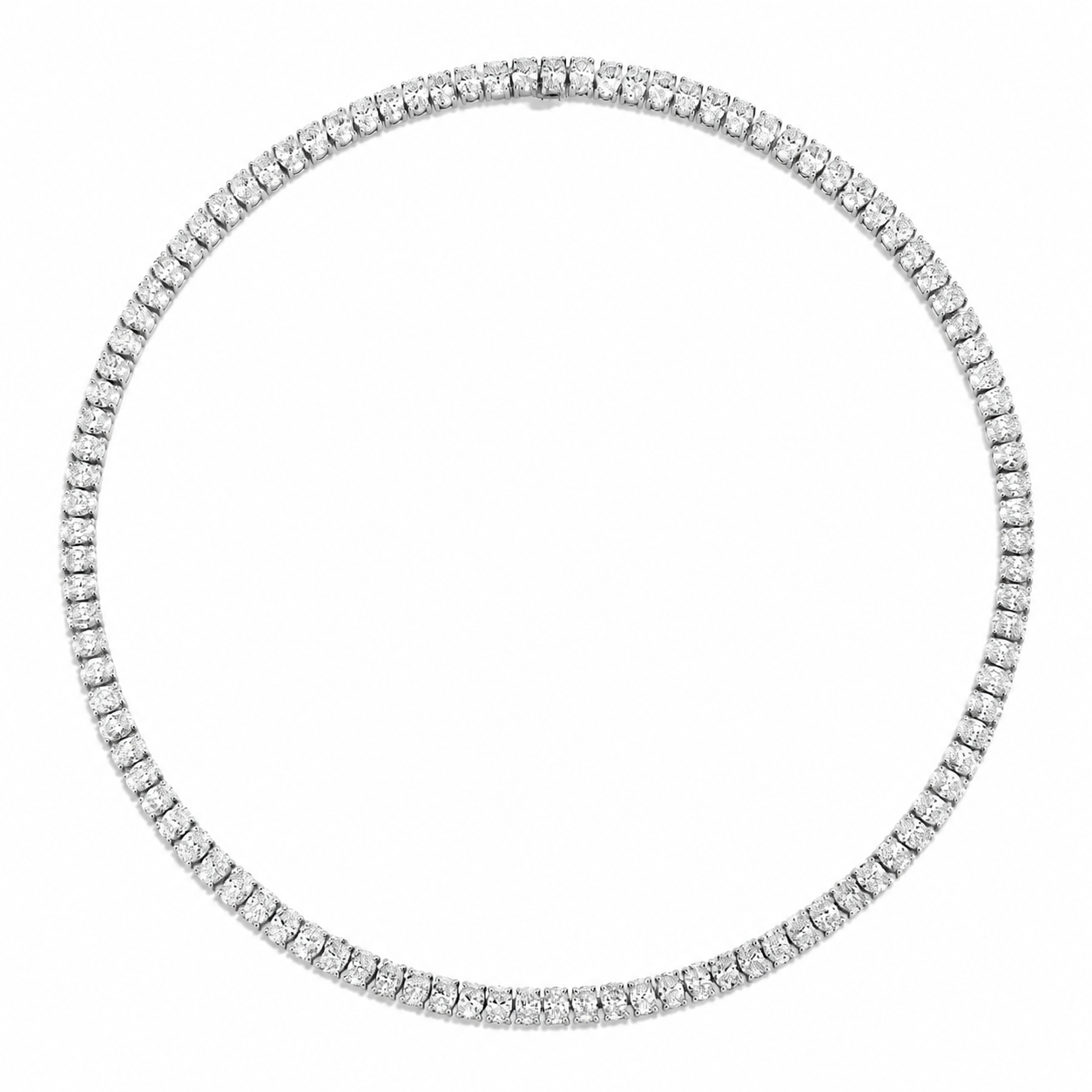 Oval Diamond Tennis Necklace