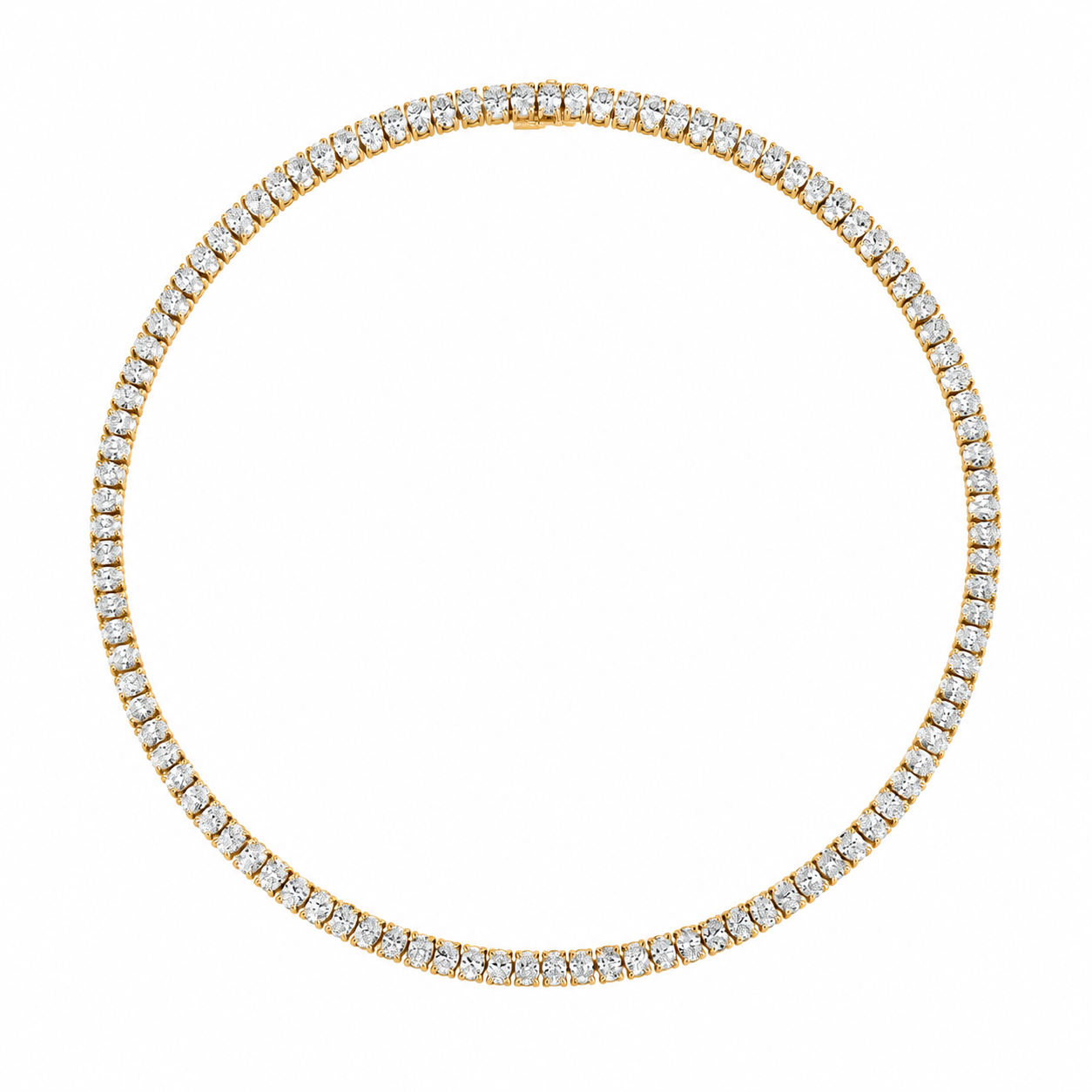 Oval Diamond Tennis Necklace