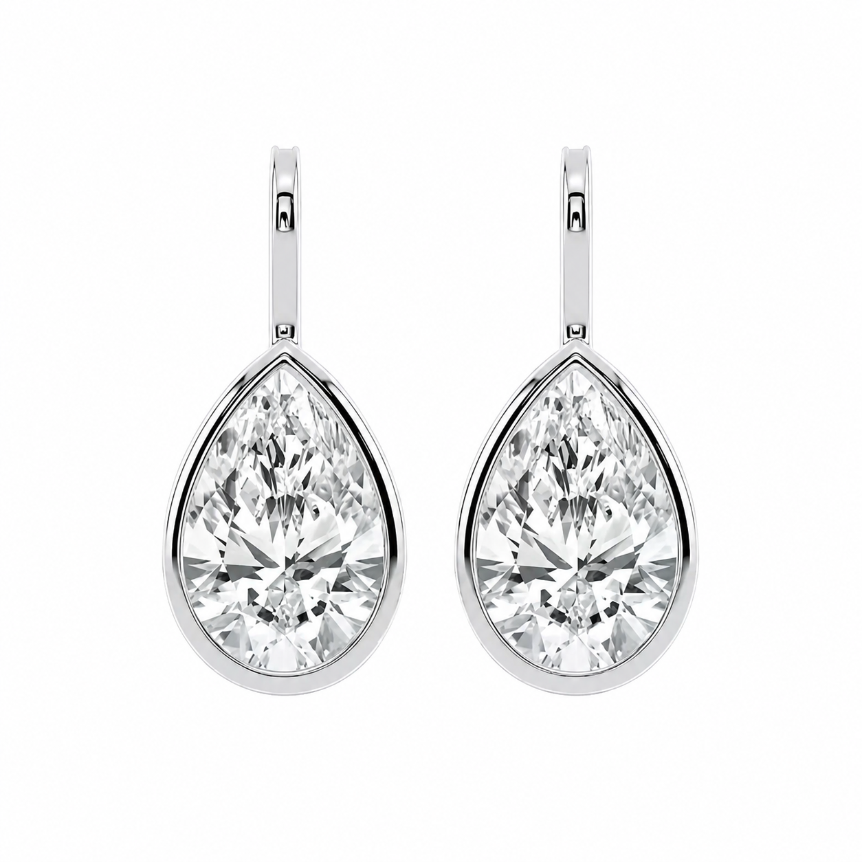 Pear-Cut Bezel Drop Earrings