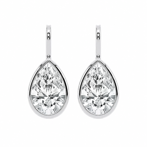 Pear-Cut Bezel Drop Earrings