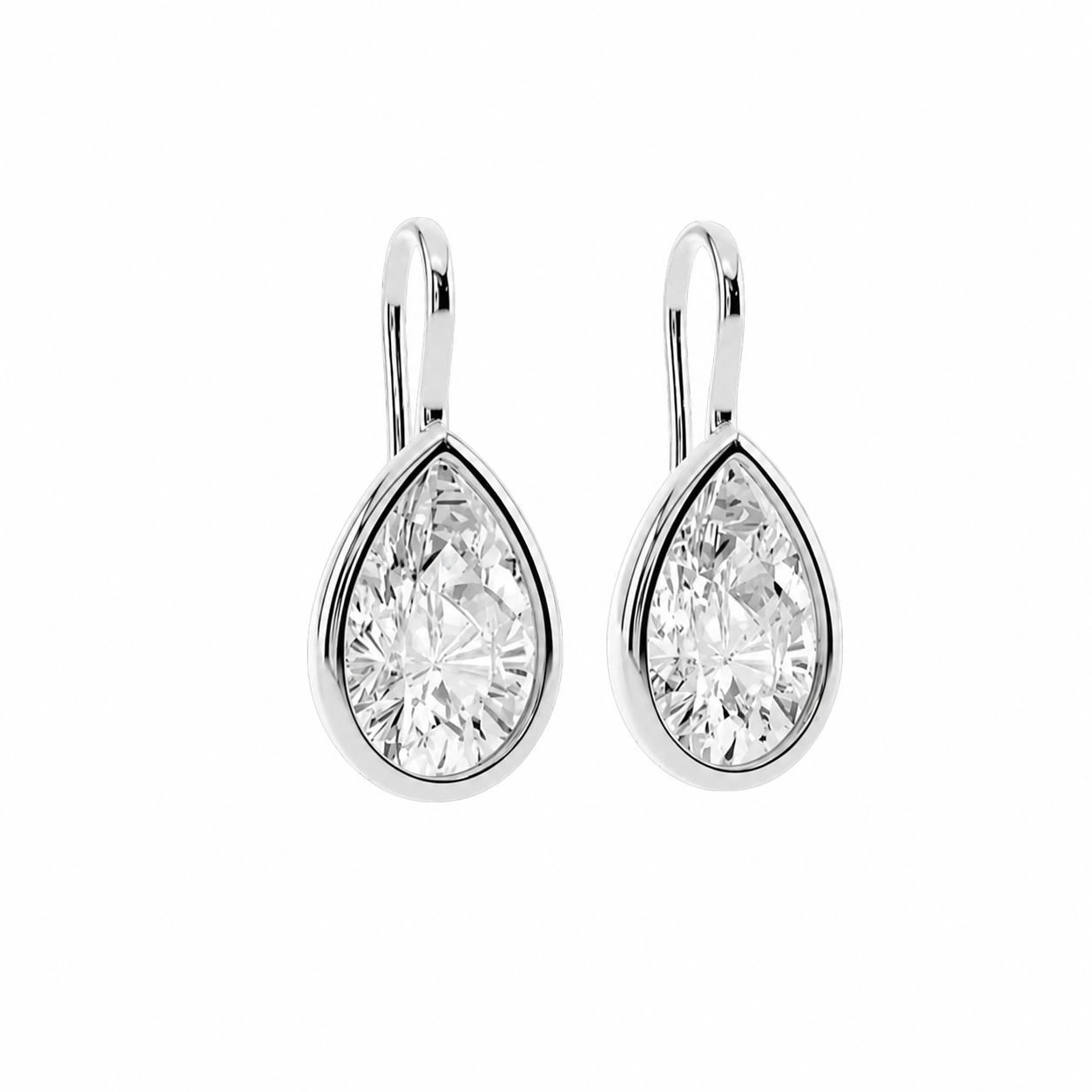 Pear-Cut Bezel Drop Earrings