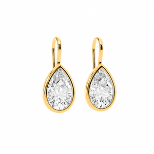 Pear Bezel Drop Earrings