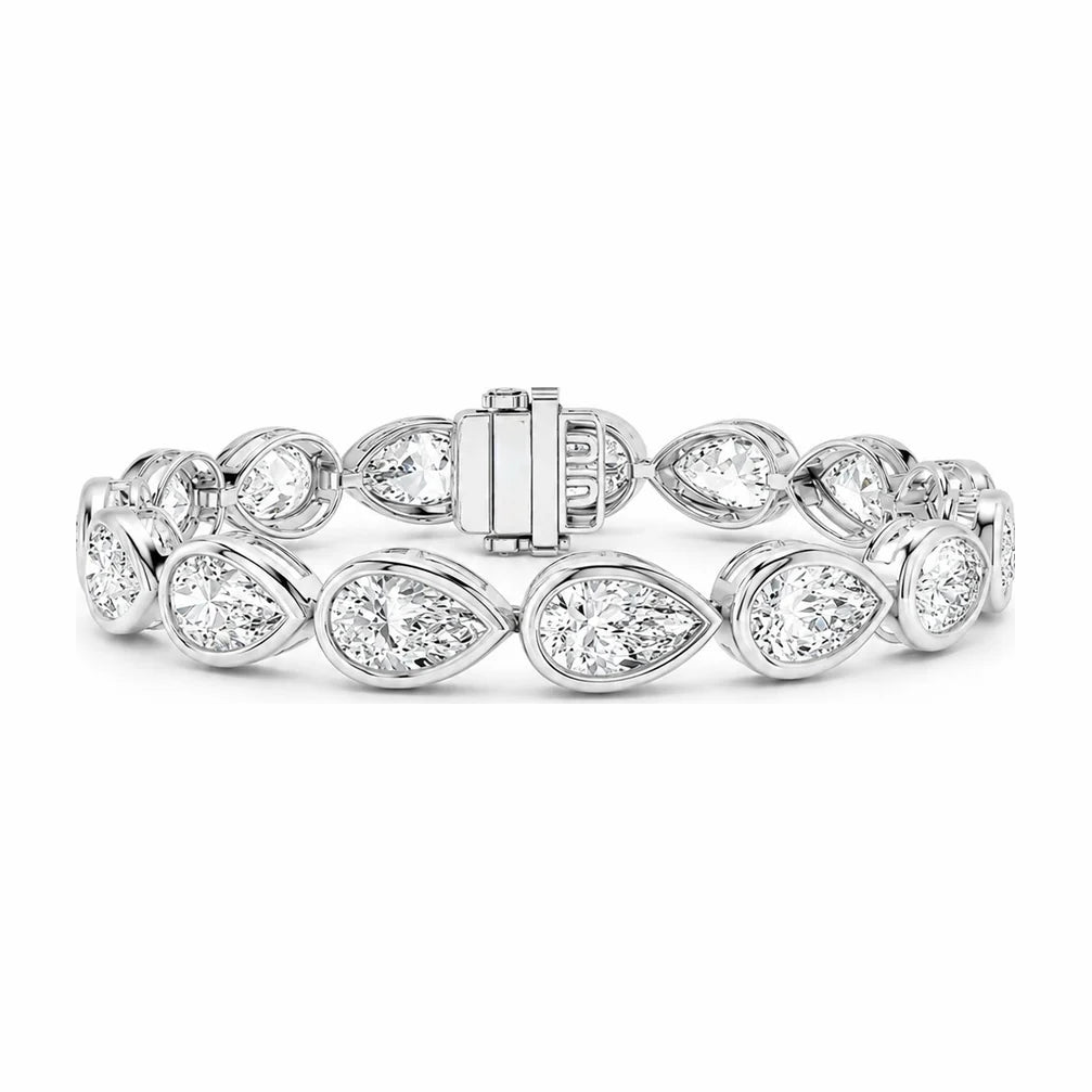 Pear-Cut Diamond Bezel Tennis Bracelet
