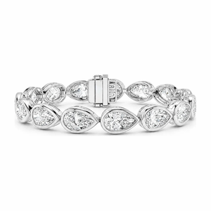 Pear-Cut Diamond Bezel Tennis Bracelet