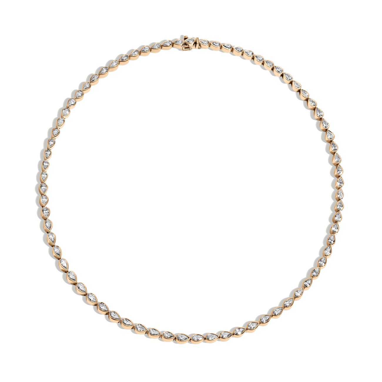Pear Diamond Bezel Tennis Necklace