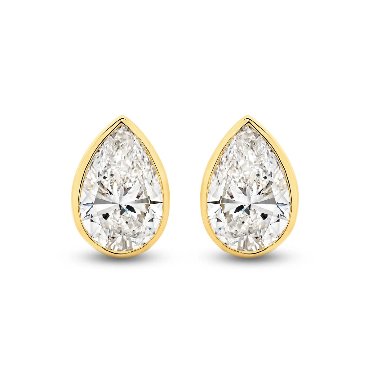 Pear Bezel Diamond Studs