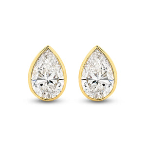 Pear Bezel Diamond Studs