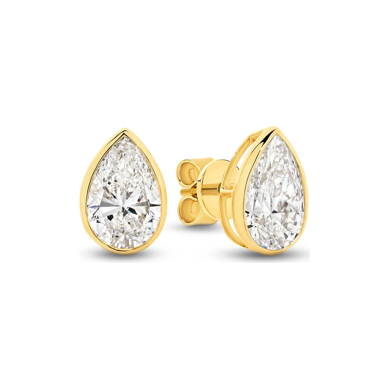 Pear Bezel Diamond Studs