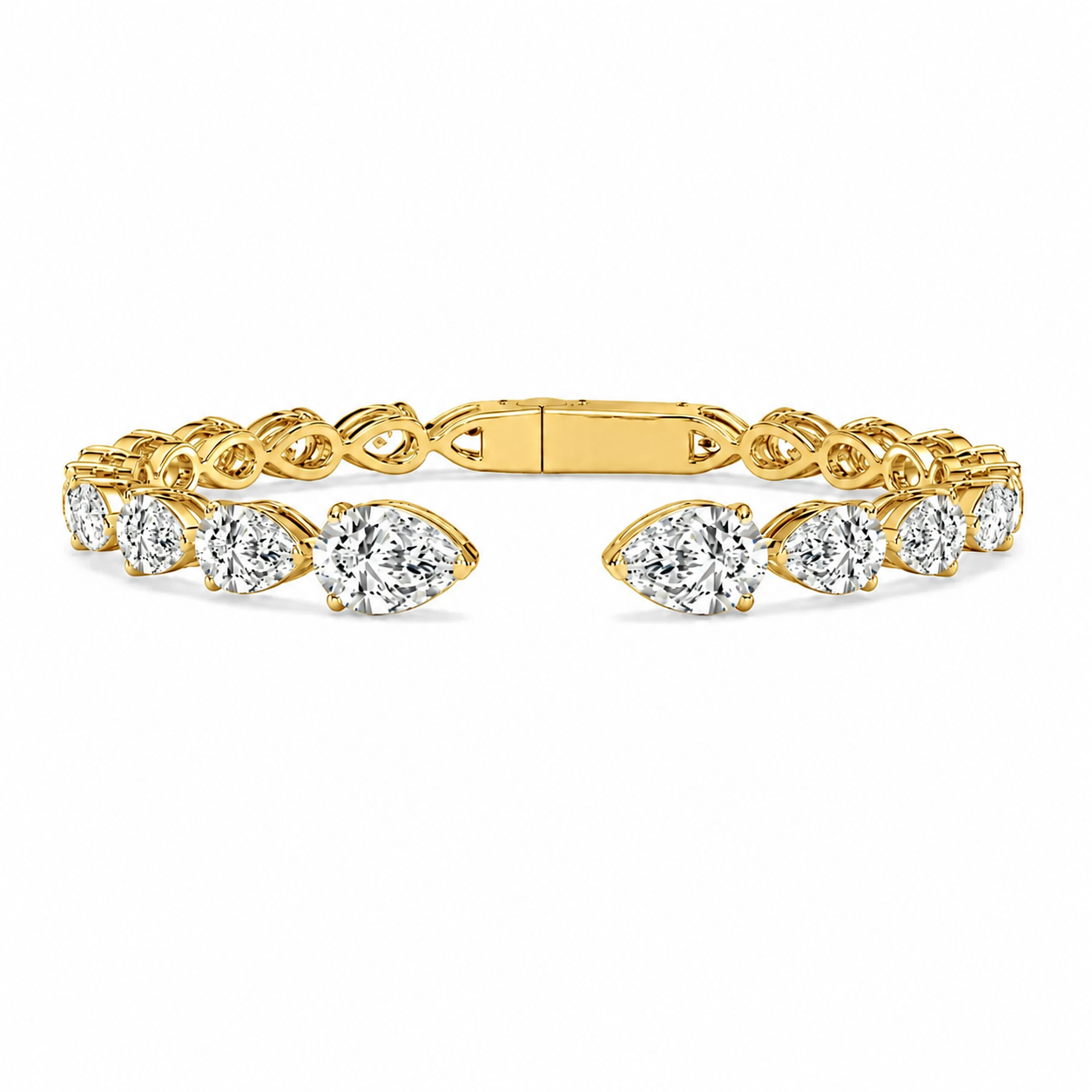 Pear-Cut Diamond Cuff