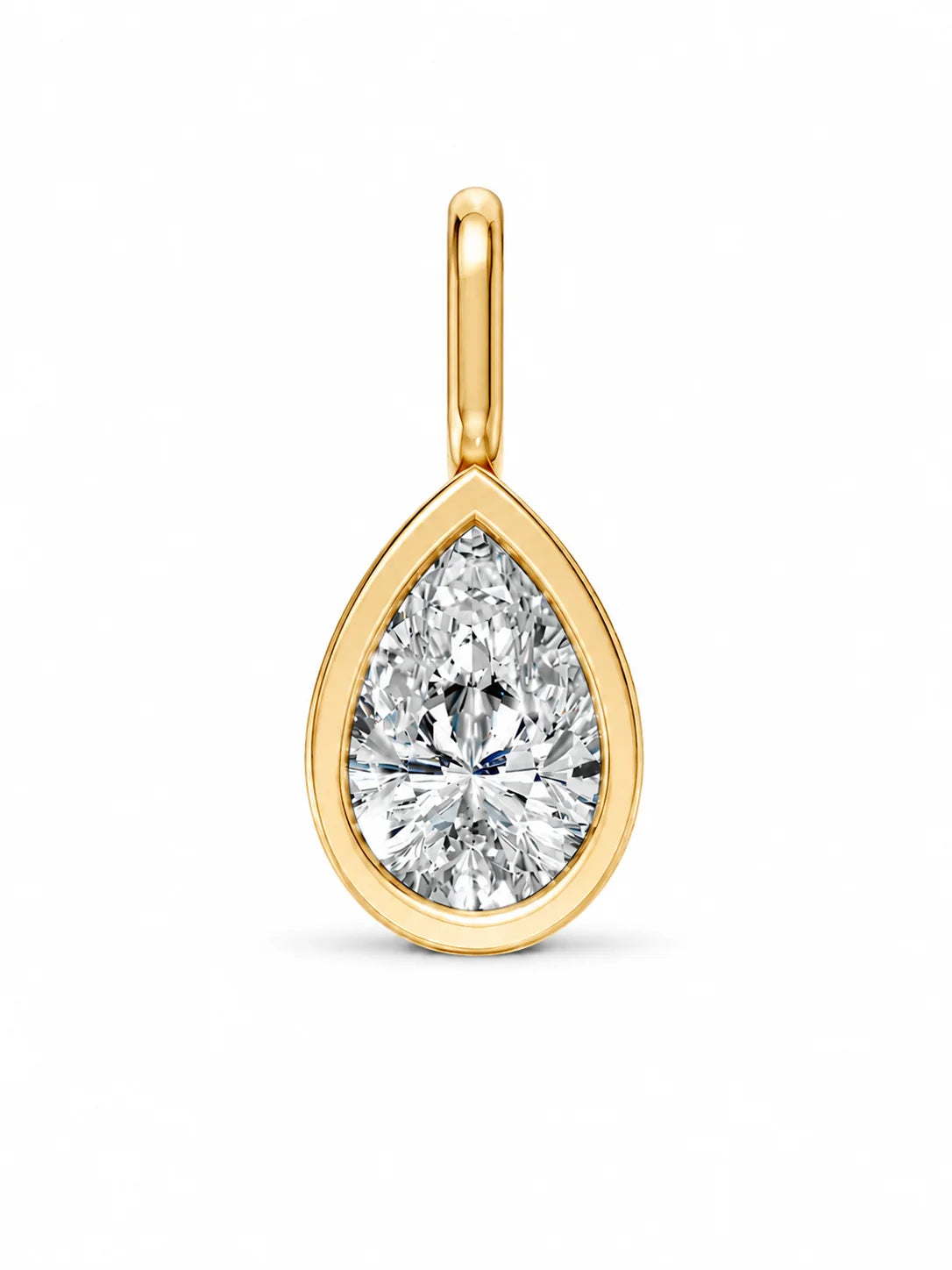 Pear Diamond Bezel Pendant