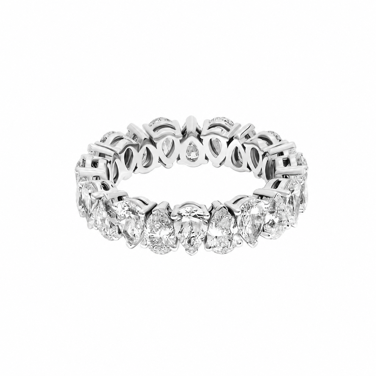 Reverse-Pear Eternity Band