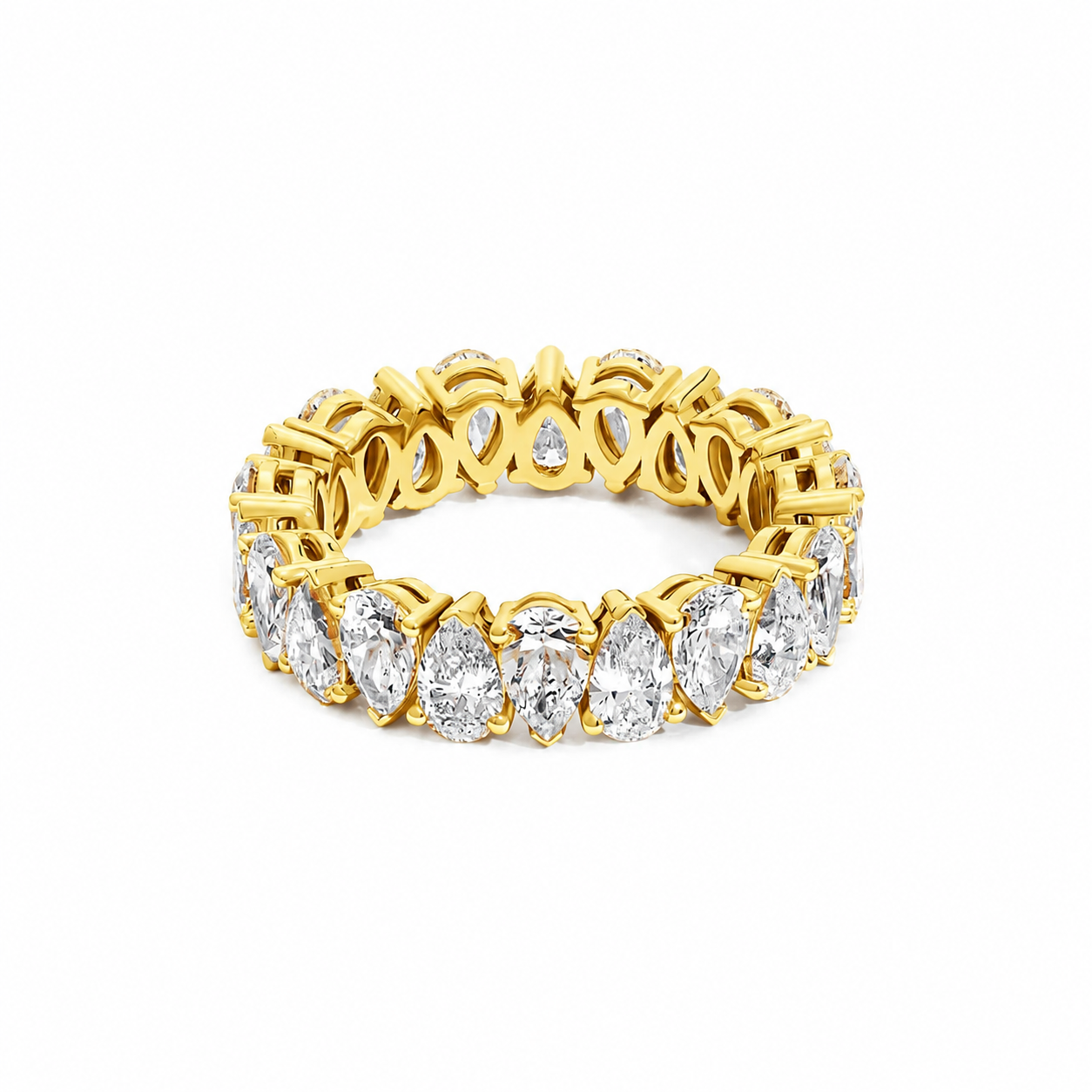 Reverse-Pear Eternity Band