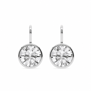 Round Bezel Drop Earrings
