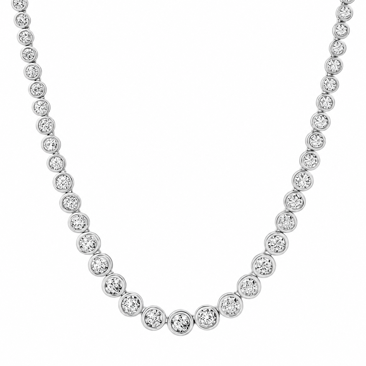 Round Bezel Graduated Necklace