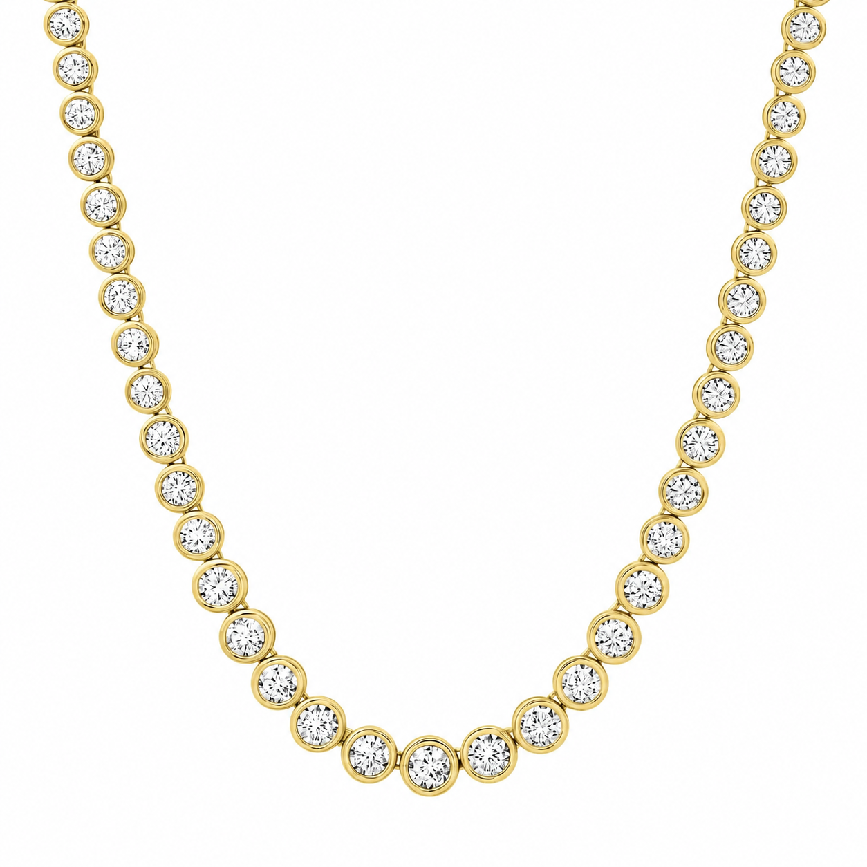 Round Bezel Graduated Necklace