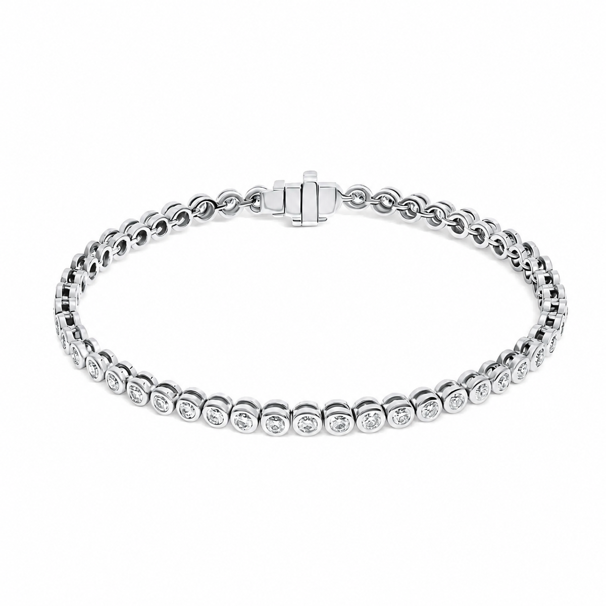 Round Diamond Bezel Tennis Bracelet