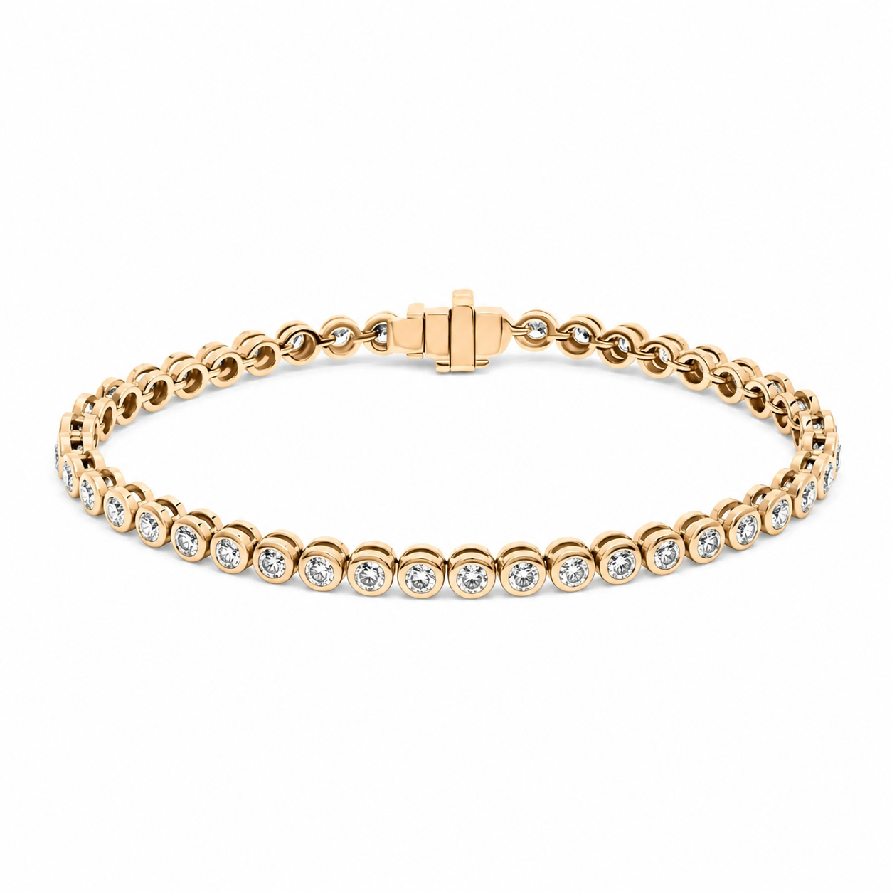 Round Diamond Bezel Tennis Bracelet