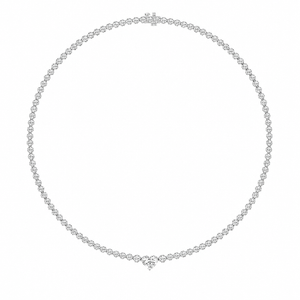 Round Diamond Necklace with Heart Centre