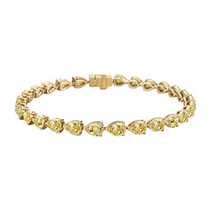 Yellow Pear Diamond Tennis Bracelet